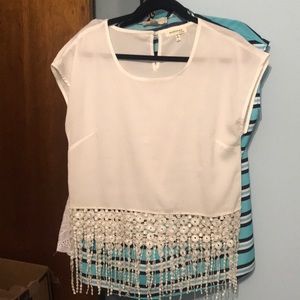 White Monteau crop top